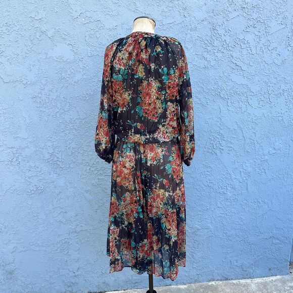 70s Floral Dress in Size 12 Floral bow Retro Clothing twee - Picture 6 of 9